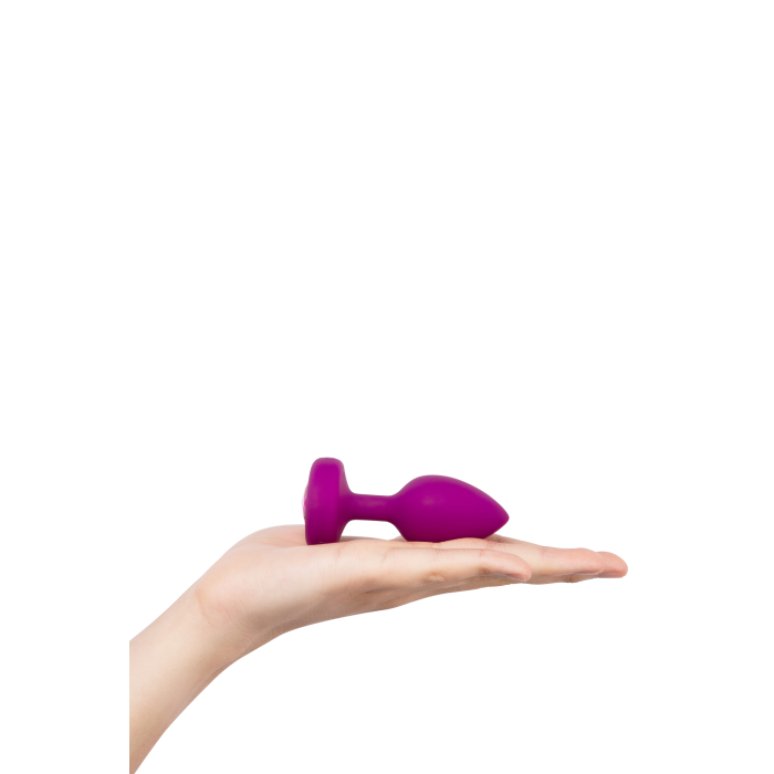 Анальна пробка із вібрацією B-Vibe Vibrating Jewel Plug S/M Pink Ruby, силіконова, рожева