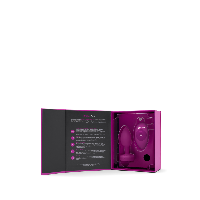 Анальна пробка із вібрацією B-Vibe Vibrating Jewel Plug S/M Pink Ruby, силіконова, рожева