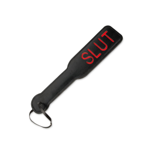 Шльопавка чорна квадратна з написом SLUT PADDLE 31,5 см