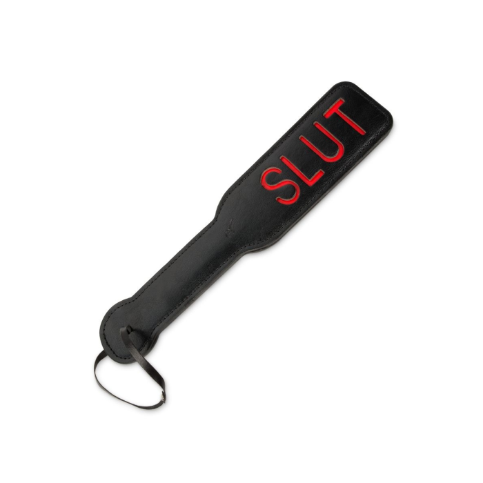 Шльопавка чорна квадратна з написом SLUT PADDLE 31,5 см