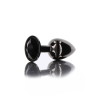 Анальна металева пробка M із чорним каменем Butt Plug With Diamond Jewel Taboom