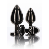 Анальна металева пробка M із чорним каменем Butt Plug With Diamond Jewel Taboom