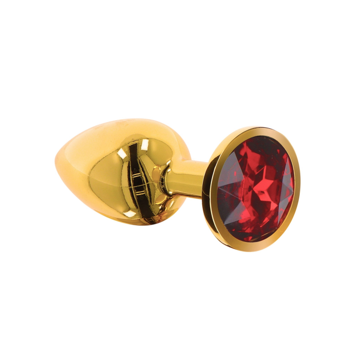 Анальний корок металевий золотистий L Butt Plug With Diamond Jewel Taboom