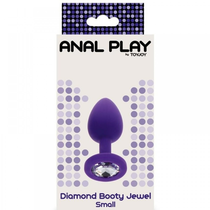 Анальна пробка S із кристалом Toy Joy, фіолетова, 7 х 2.5 см
