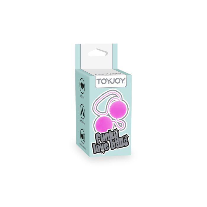 Вагінальні кульки зі зміщеним центром ваги TOY JOY на м'якій зчіпці, пурпурові, 22 х 3.5 см