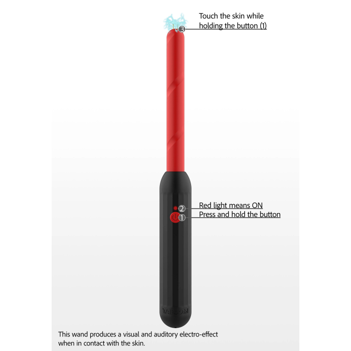 Електростимулятор Стік Taboom Prick Stick Electro Shock Wand червоно-чорний, 34 см
