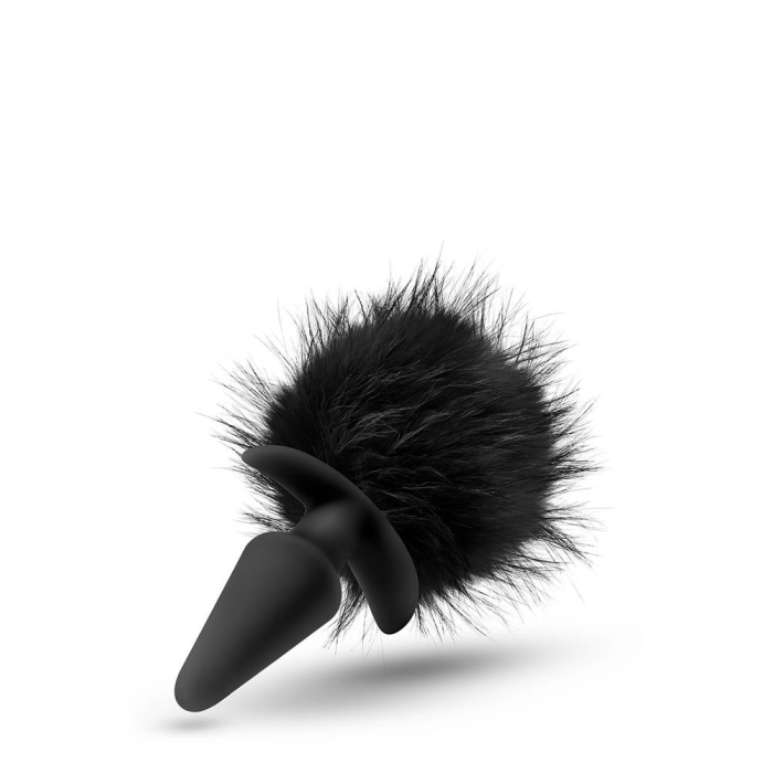 Анальний затор, заячий хвостик, чорний ANAL ADVENTURES PLATINUM RABBIT TAIL PLUG