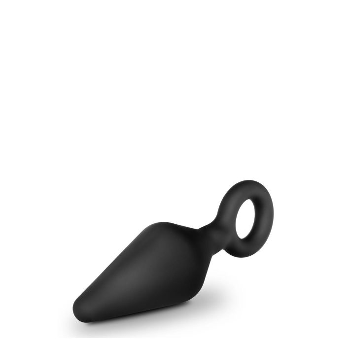 Анальна пробка з кільцем-стопером L Anal Adventures Blush, силіконова, чорна, 13.3 х 3.8 см