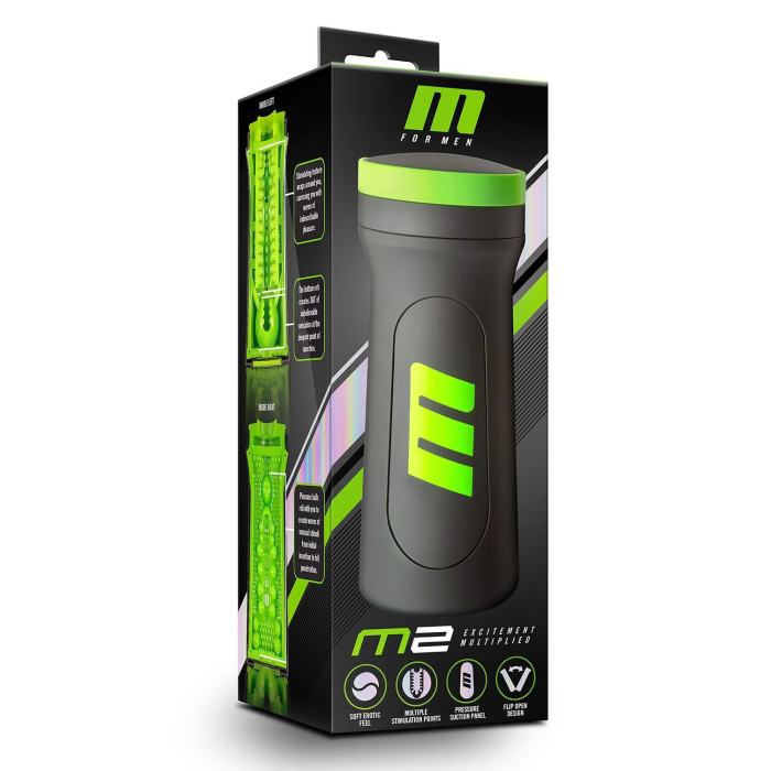 Мастурбатор у колбі з контролем тиску Blush M for Men чорний-салатовий