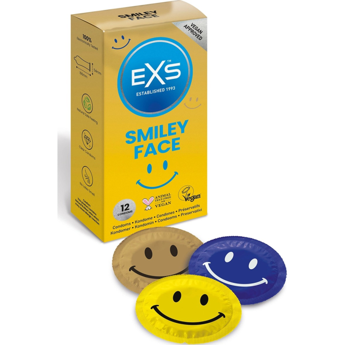 Презервативи класичні Exs Smiley FACE із Смайликом на упаковці (ціна за упаковку, 12 шт.)