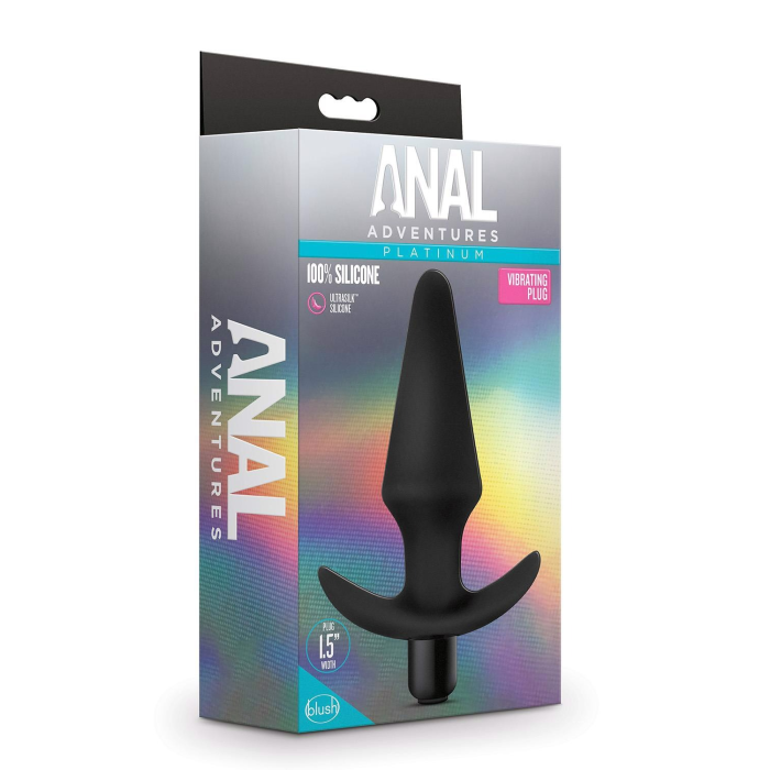 Анальна пробка з вібрацією Blush Anal Adventures чорна, 12.7 х 3.8 см