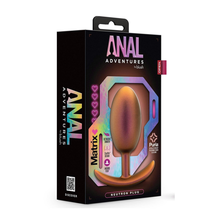 Анальна пробка із зміщеним центром тяжіння Blush Anal Adventures Matrix силіконова, рожеве золото