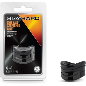 Ерекційна насадка Blush Stay Hard Beef Ball Stretcher Snug чорна, 3.8 см