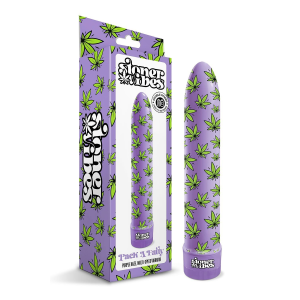 Вібратор нереалістичний із принтом Stoner Vibes Global Novelties, фіолетовий, 20.3 х 3.8 см