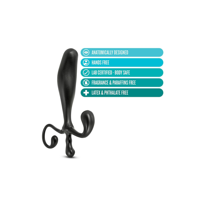 Масажер простати Blush Anal Adventures чорного кольору, 12.4 см х 2.5 см