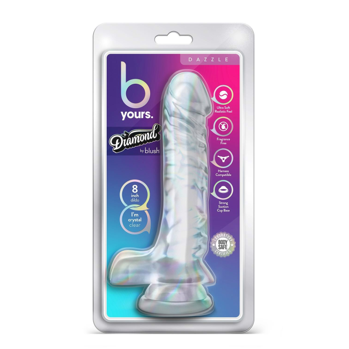Фалоімітатор реалістичний на присосці Blush B Yours прозорий, 22.8 х 4.4 см
