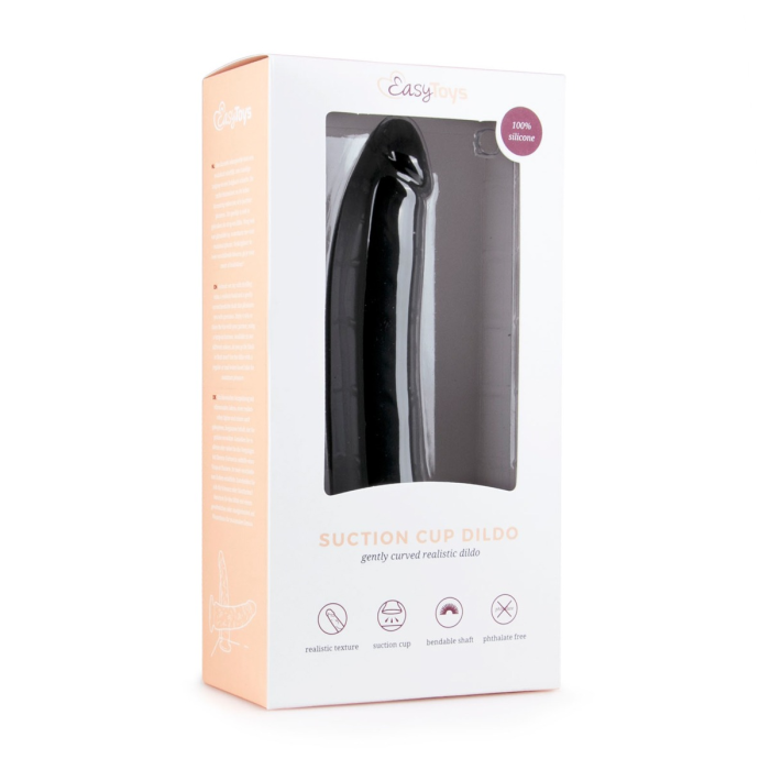 Фалоімітатор реалістичний на присосці Easytoys чорний, 21 х 3.4 см