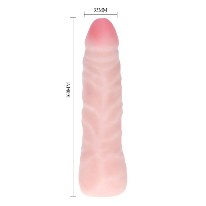 Фалоімітатор з хребтом Super Excitement Sextoy, без мошонки, бежевий, 16 см