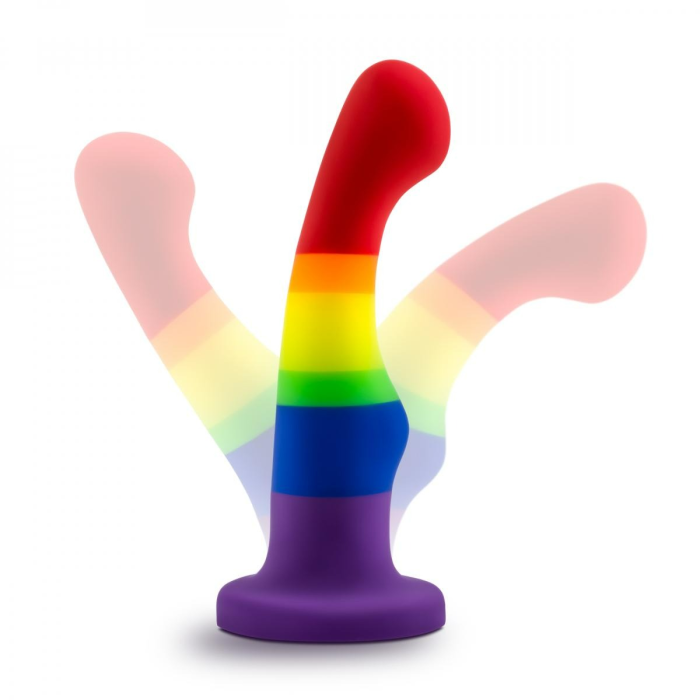 Фалоімітатор Pride, на присосці, райдужний, 13 х 2.9 см