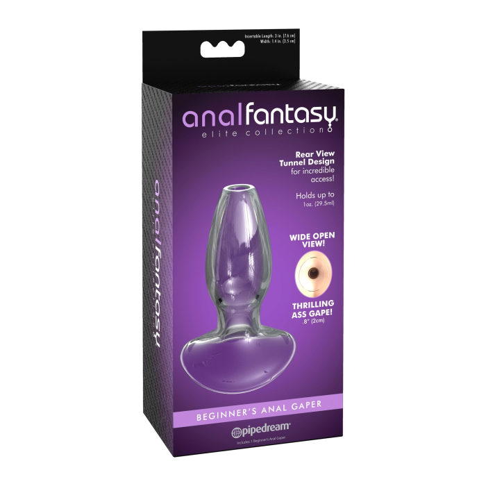 Анальна пробка з тунелем Pipedream Anal Fantasy скляна, прозора, 9.6 х 2 см