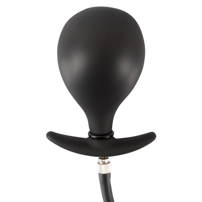 Анальна пробка з накачуванням You2Toys, силіконова, чорна, 8 х 3 см