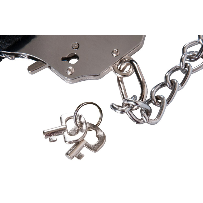 Наручники металеві You2Toys Bigger Furry Handcuffs із чорним хутром