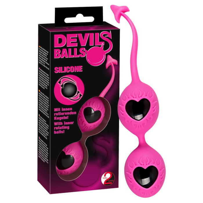 Вагінальні кульки силіконові You2Toys Devils Balls зі зміщеним центром ваги, рожеві