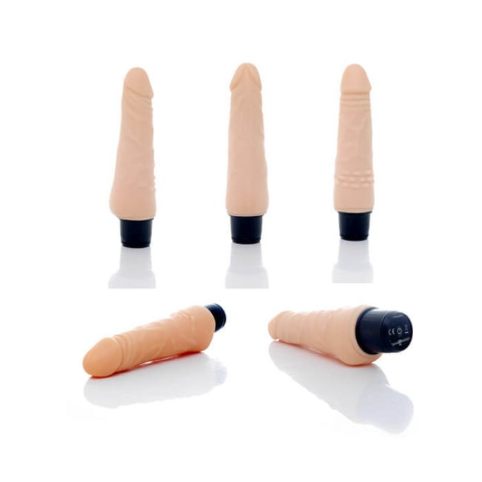 Вібромасажер реаліст з мультишвидкісною вібрацією Flexible Cyberskin Big Vibe Flesh 24,8 cm