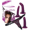 Жіночий страпон з трьома насадками Bad Kitty Naughty toys, фіолетовий
