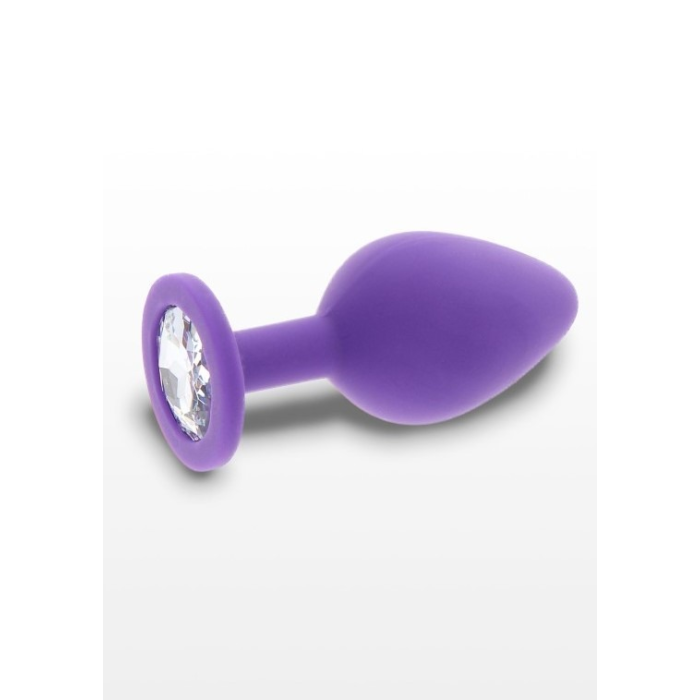 Анальна пробка із прозорим кристалом Toy Joy Diamond Booty Jewel фіолетовий, Medium