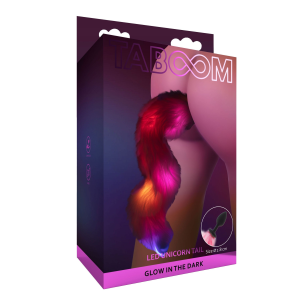 Анальна пробка з хвостом та підсвічуванням Taboom Unicorn Tail & Buttplug LED
