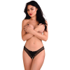 Трусики з перлинами та аплікацією у вигляді метелика Daring Intimates, чорний, S/M