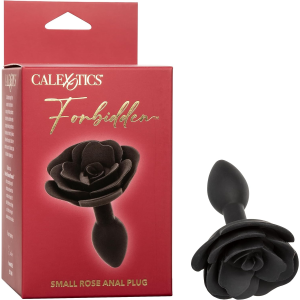 Силіконова анальна пробка у формі троянди CalExotics, чорний, Small