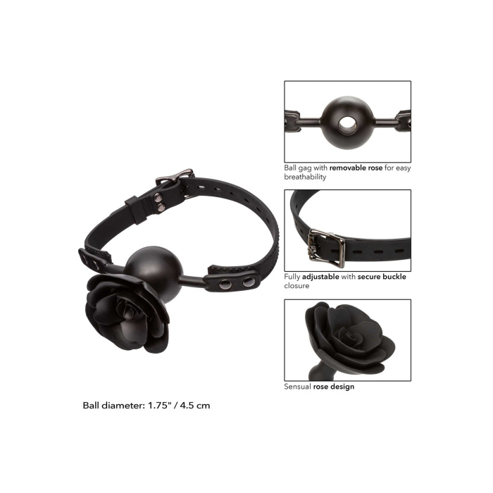 Кляп зі знімною трояндою CalExotiс Removable Rose Gag, чорний