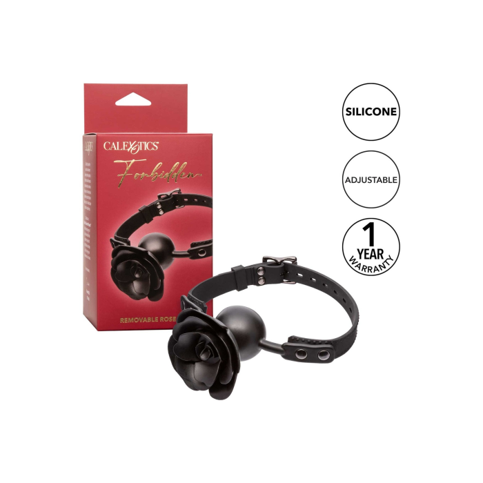 Кляп зі знімною трояндою CalExotiс Removable Rose Gag, чорний