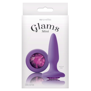 Анальна пробка із кристалом NS Novelties Glams, фіолетовий, Mini