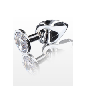 Анальна пробка металева Toy Joy Starlight Booty Jewel з білим кристалом, Large