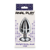 Анальна пробка металева Toy Joy Starlight Booty Jewel з білим кристалом, Large