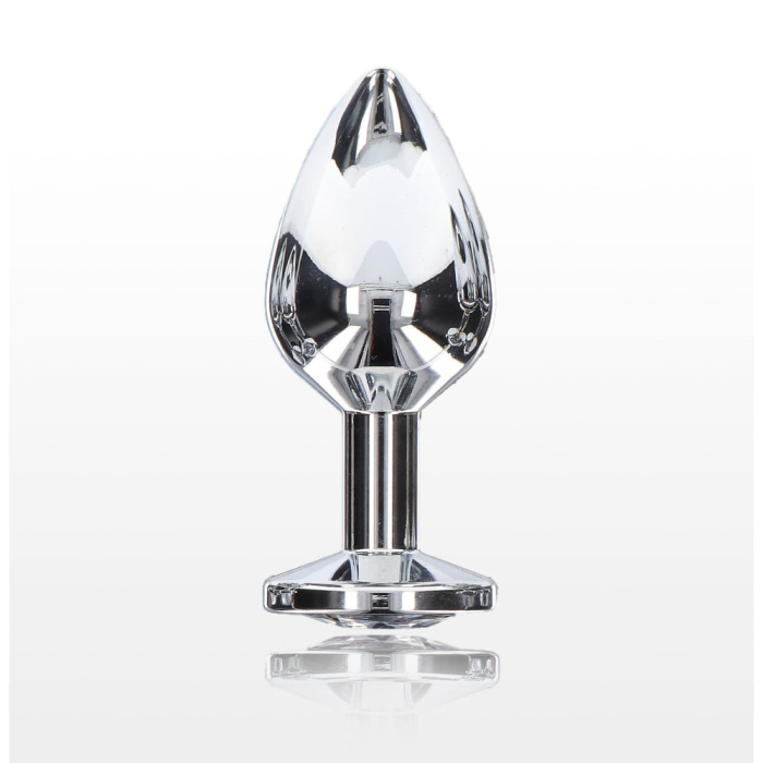 Анальна пробка металева Toy Joy Starlight Booty Jewel з білим кристалом, Medium