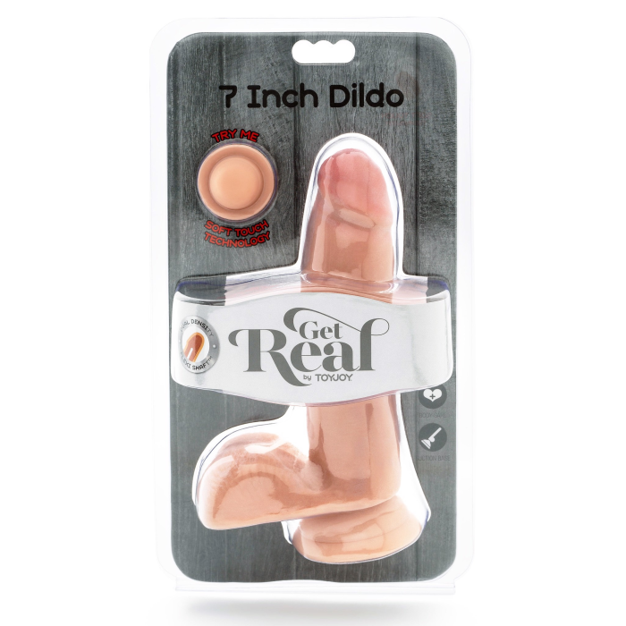 Фалоімітатор з кібершкіри з присоскою Toy Joy Dual Density Dildo, бежевий