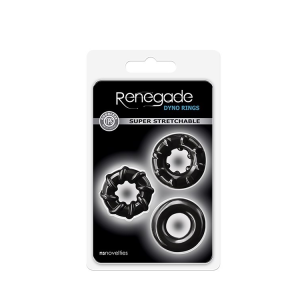 Набір ерекційних кілець NS Novelties Renegade Dyno Cock Rings, чорні, 3 шт