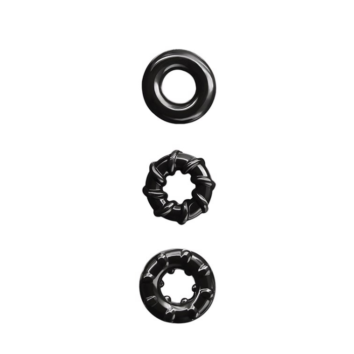 Набір ерекційних кілець NS Novelties Renegade Dyno Cock Rings, чорні, 3 шт