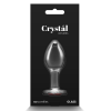 Анальна пробка прозора NS Novelties Crystal Hear скляна з червоним серцем, M