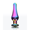 Анальна пробка металева зі стразом ToyJoy Twilight Bum Bijou, райдужний, Medium