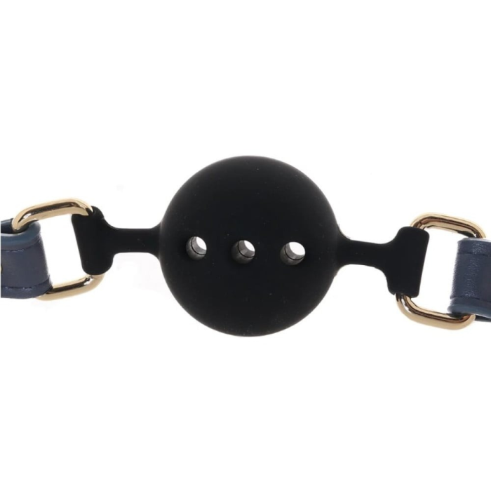 Кляп шар силіконовий NS Novelties Bondage Couture Ball, чорно-синій