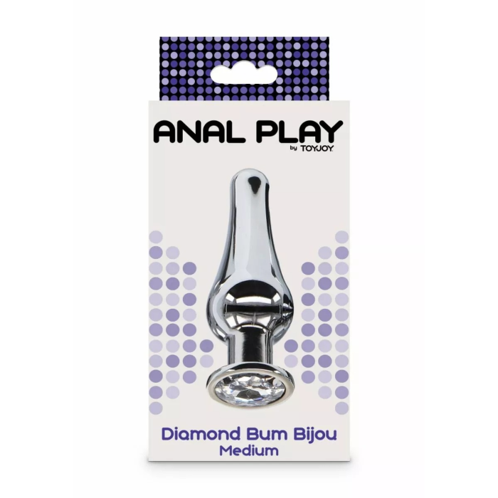 Анальна пробка із кристалом Toy Joy Diamond Bum Bijou сріблястий, Medium