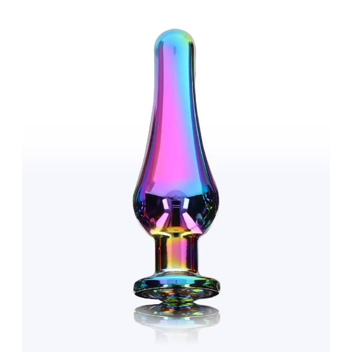 Анальна пробка металева із кристалом ToyJoy Twilight Bum Bijou райдужний, Small