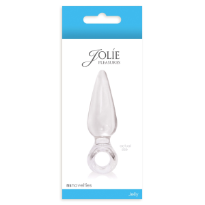 Анальна пробка із стоппером у вигляді кільця NS Novelties Jolie Pleasures Jelly Plug, прозорий, Mini