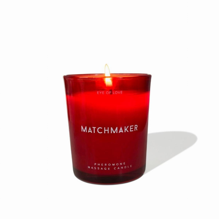 Масажна свічка з феромонами Eye Of Love Matchmaker Red Diamond у склянці, червона