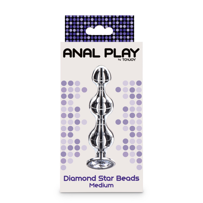 Анальна ялинка металева із кристалом Toy Joy Anal Play Diamond Star Beads, Medium